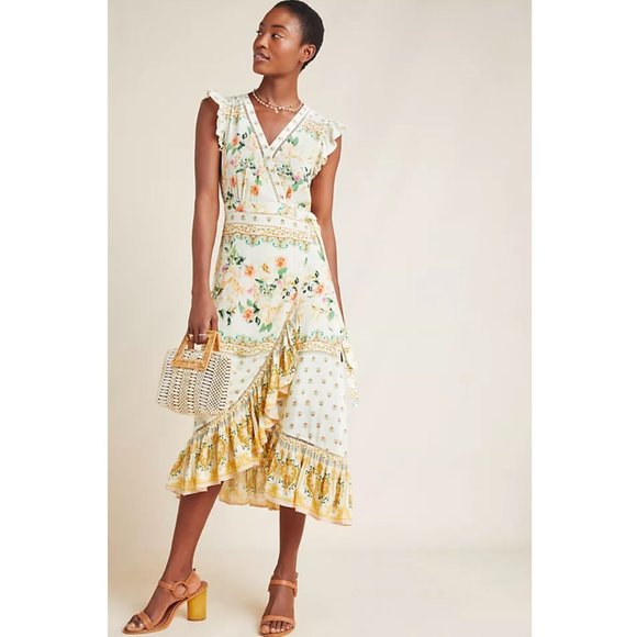 FARM Rio Dresses & Skirts - Farm Rio for Anthropologie Tea Rose Wrap Dress - S